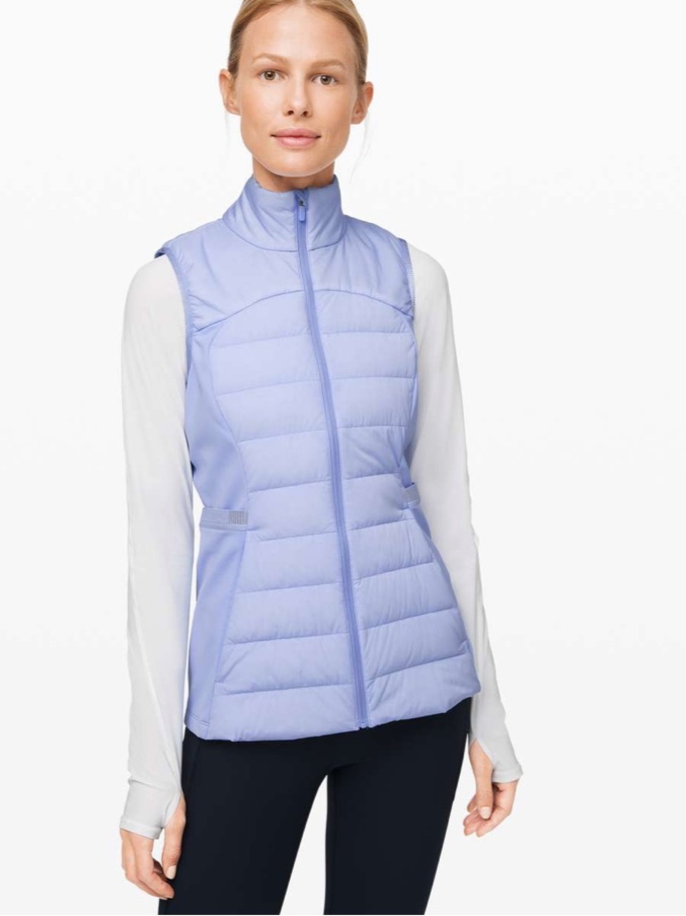 LULULEMON Down For It All vest size 6 lavender dusk blue goose down